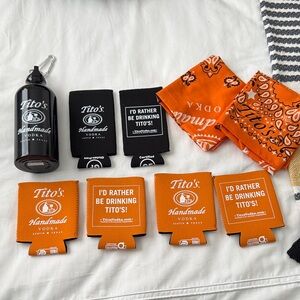 Tito's Vodka Koozies and Bandanas Set